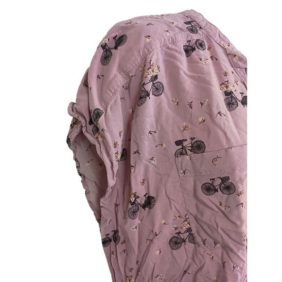 Torrid plus‎ 2X bicycle purple blouse button up casual relaxed short sleeve - Picture 5 of 10